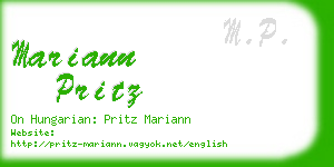 mariann pritz business card